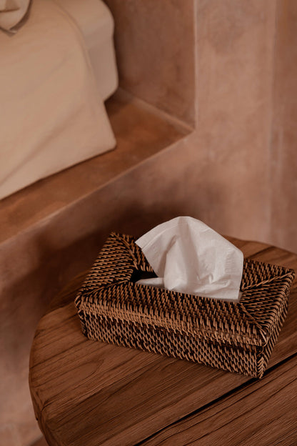 De Rattan Classic Tissue Doos - Naturel Bruin