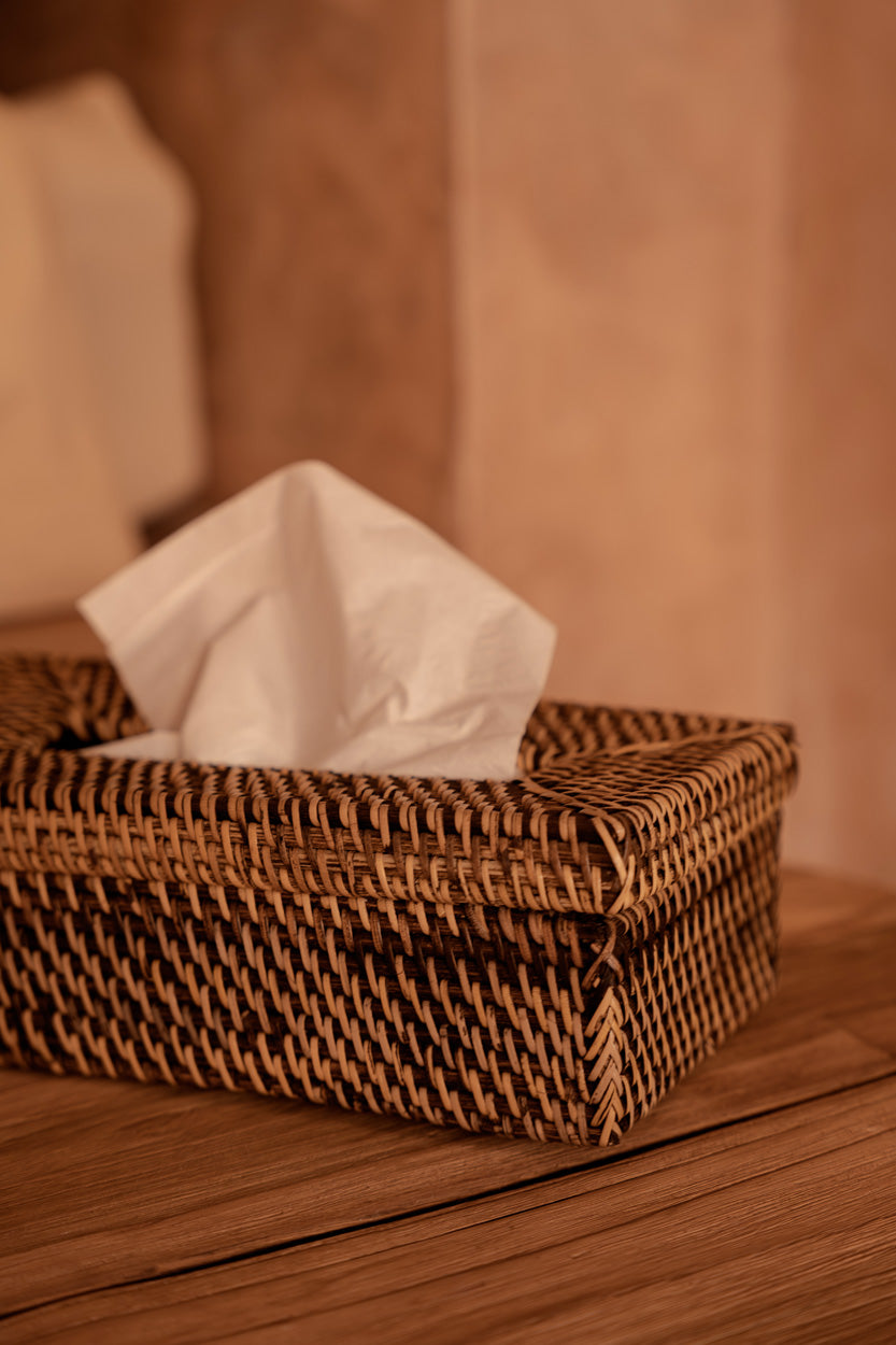 Die Rattan Classic Taschentuchbox - Naturbraun Bazar Bizar