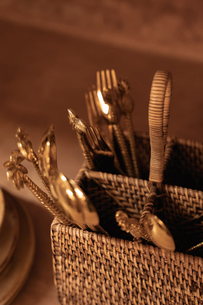 De Rattan Bestekhouder N°4 Natuurlijk Bruin Bazar Bizar