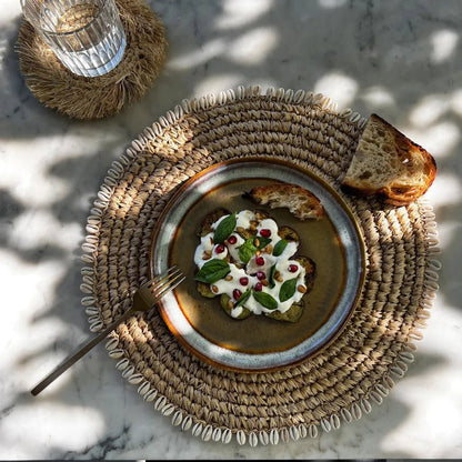De Raffia Shell Placemat Naturel Bazar bizar