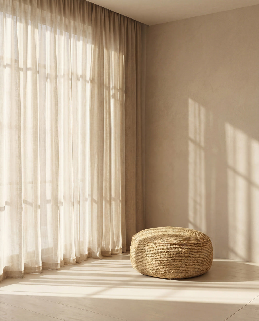 Der Raffia Flores Pouf - Natur Bazar Bizar