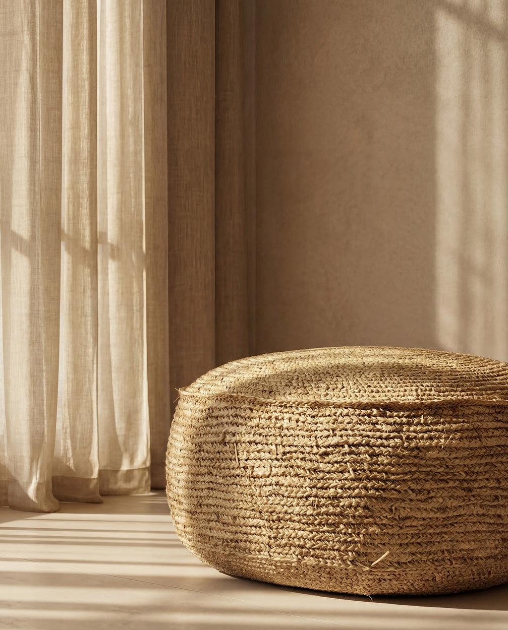 Der Raffia Flores Pouf - Natur Bazar Bizar