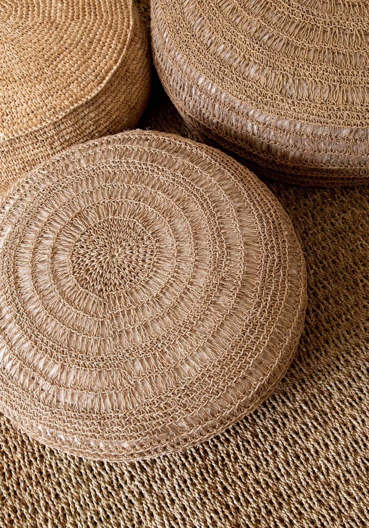 Der Raffia Flores Pouf - Natur Bazar Bizar