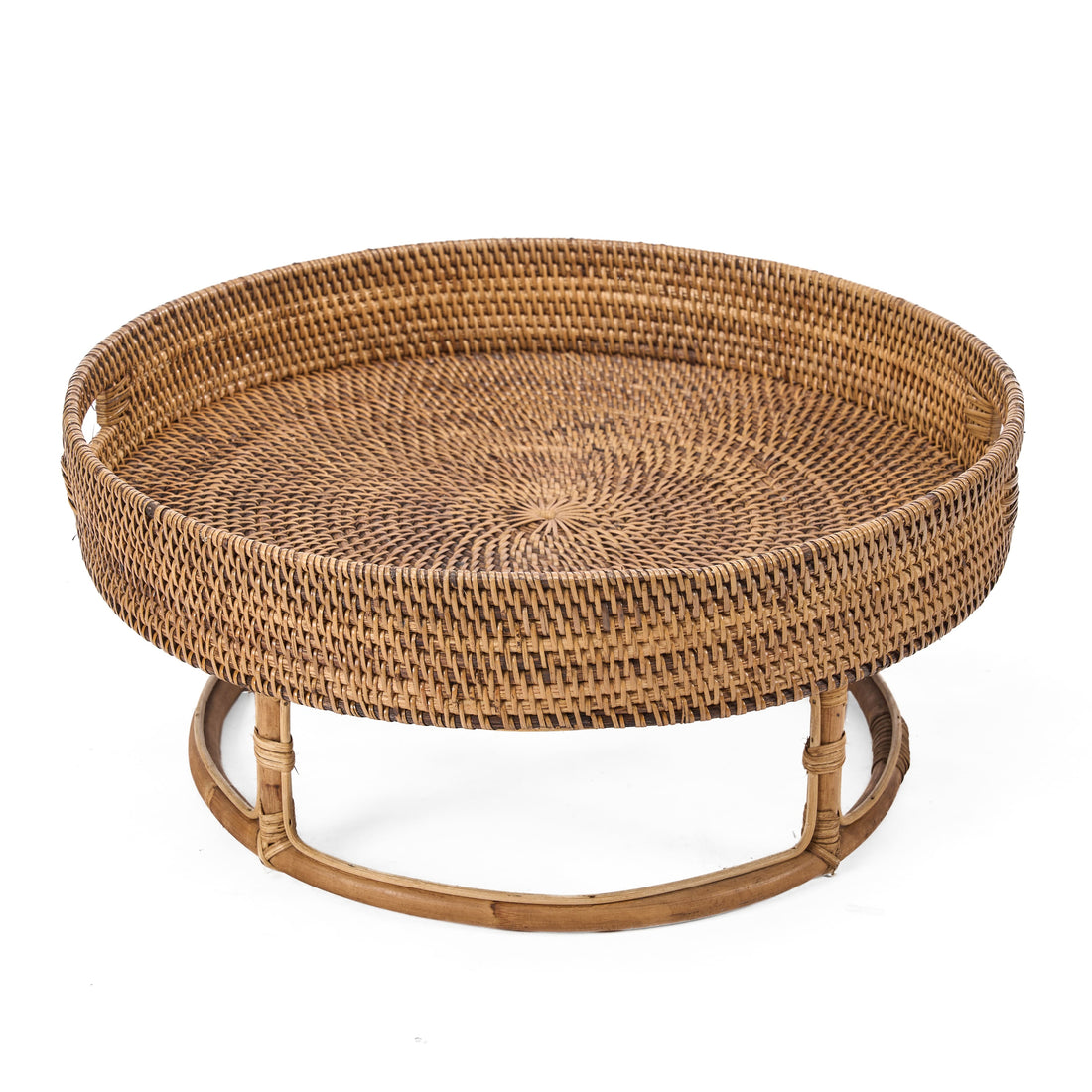 De Rattan Rise Tray Natuurlijk Bruin Bazar Bizar