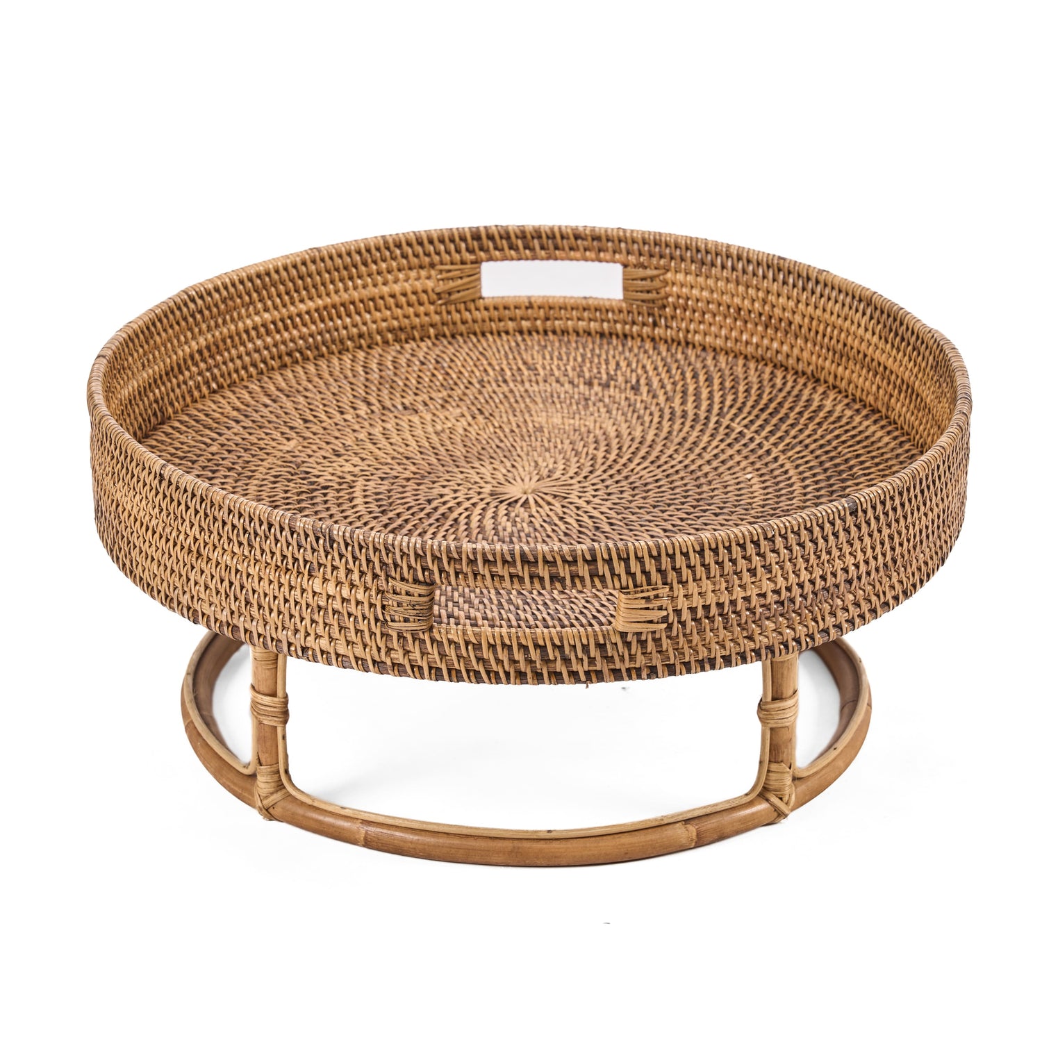De Rattan Rise Tray Natuurlijk Bruin Bazar Bizar