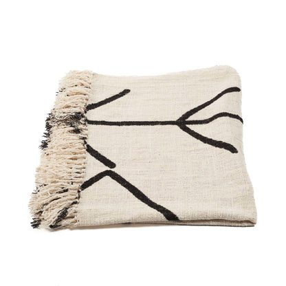 De Evil Eye Bedsprei - Naturel Zwart