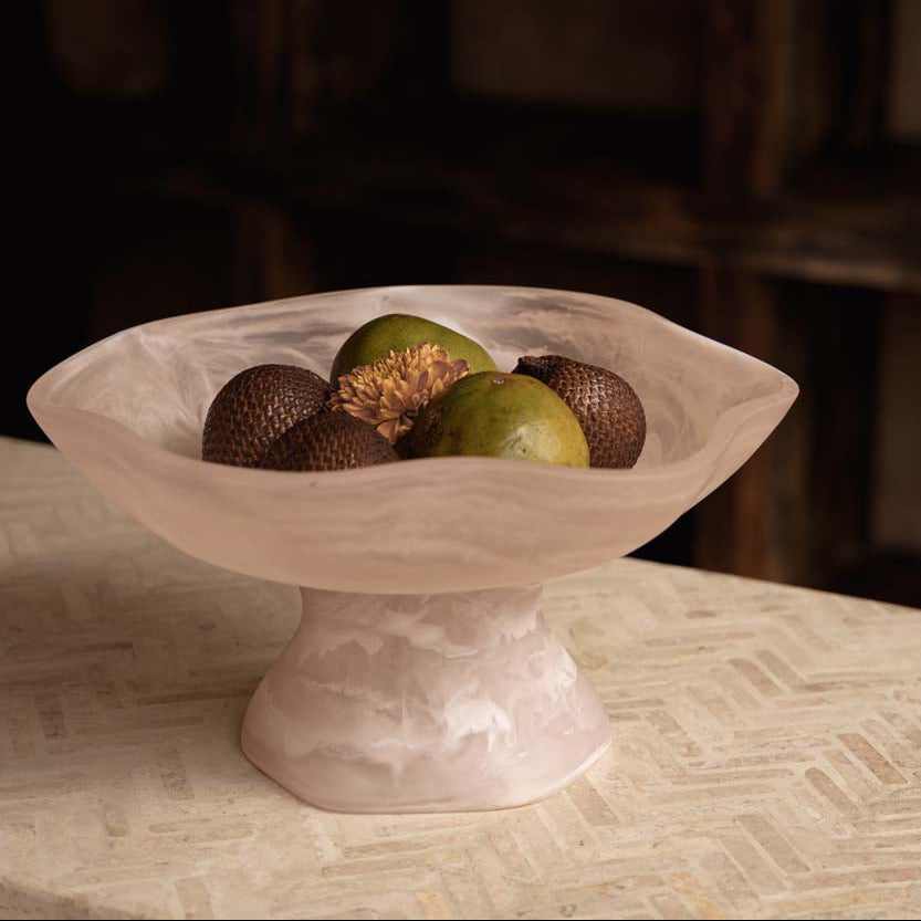 De Resin Organische Fruitstand Roze Wit Bazar Bizar