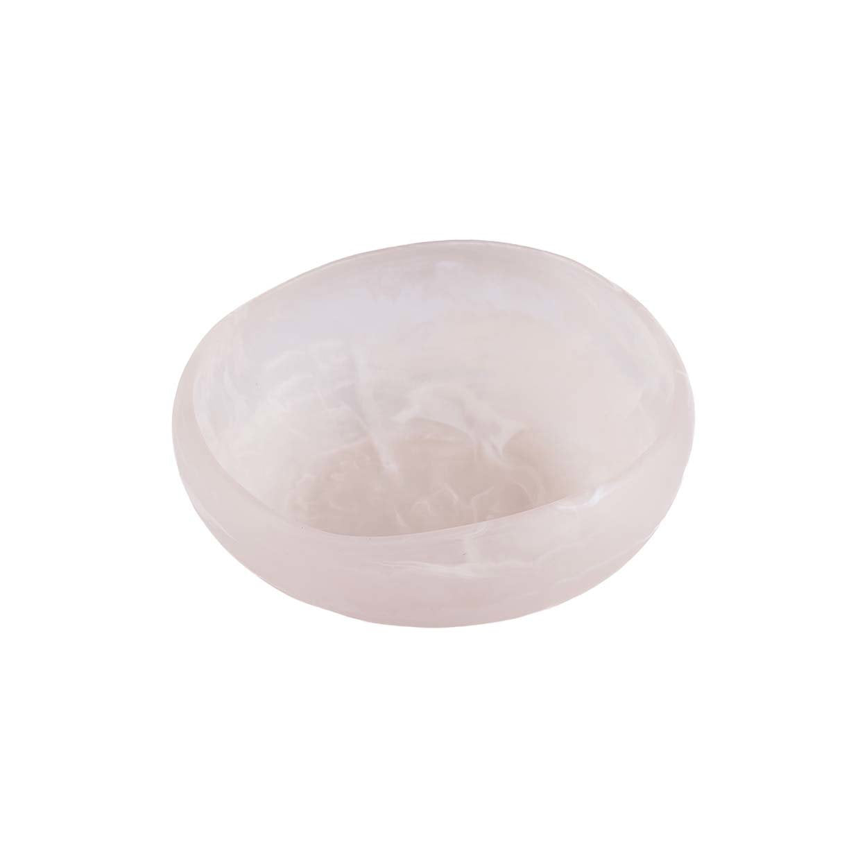 De Resin Organische Kom Roze Wit Small Bazar Bizar