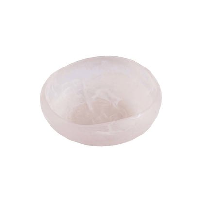 De Resin Organische Kom Roze Wit Small Bazar Bizar