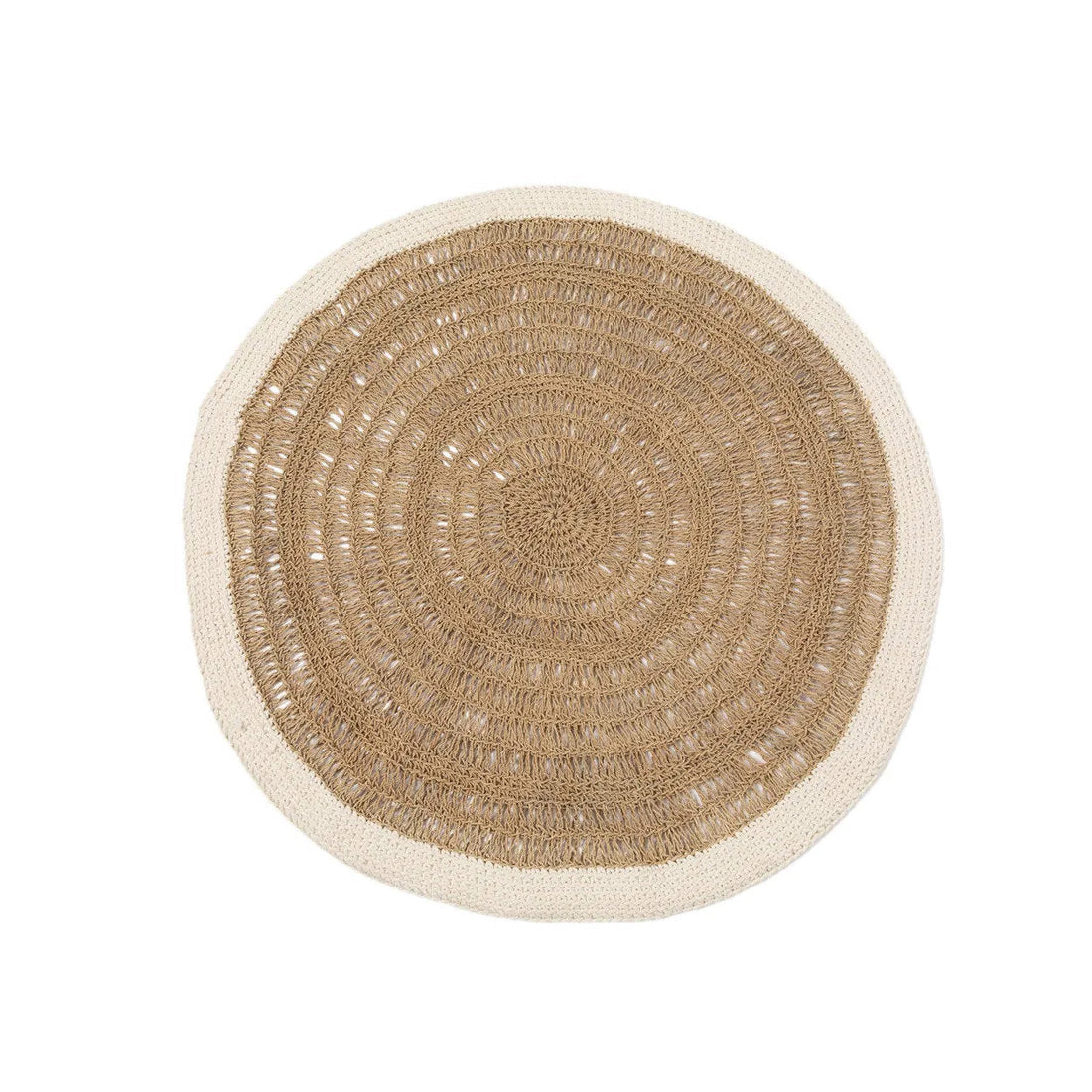 Het Seagrass &amp; Katoen Rond Tapijt - Naturel Wit - 100