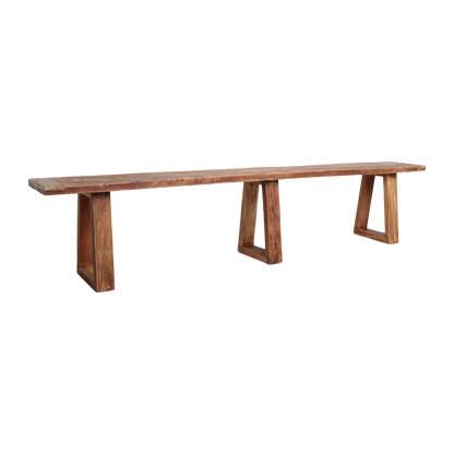 Teakhouten Eetkamerbank Farmwood 220cm Raw Materials