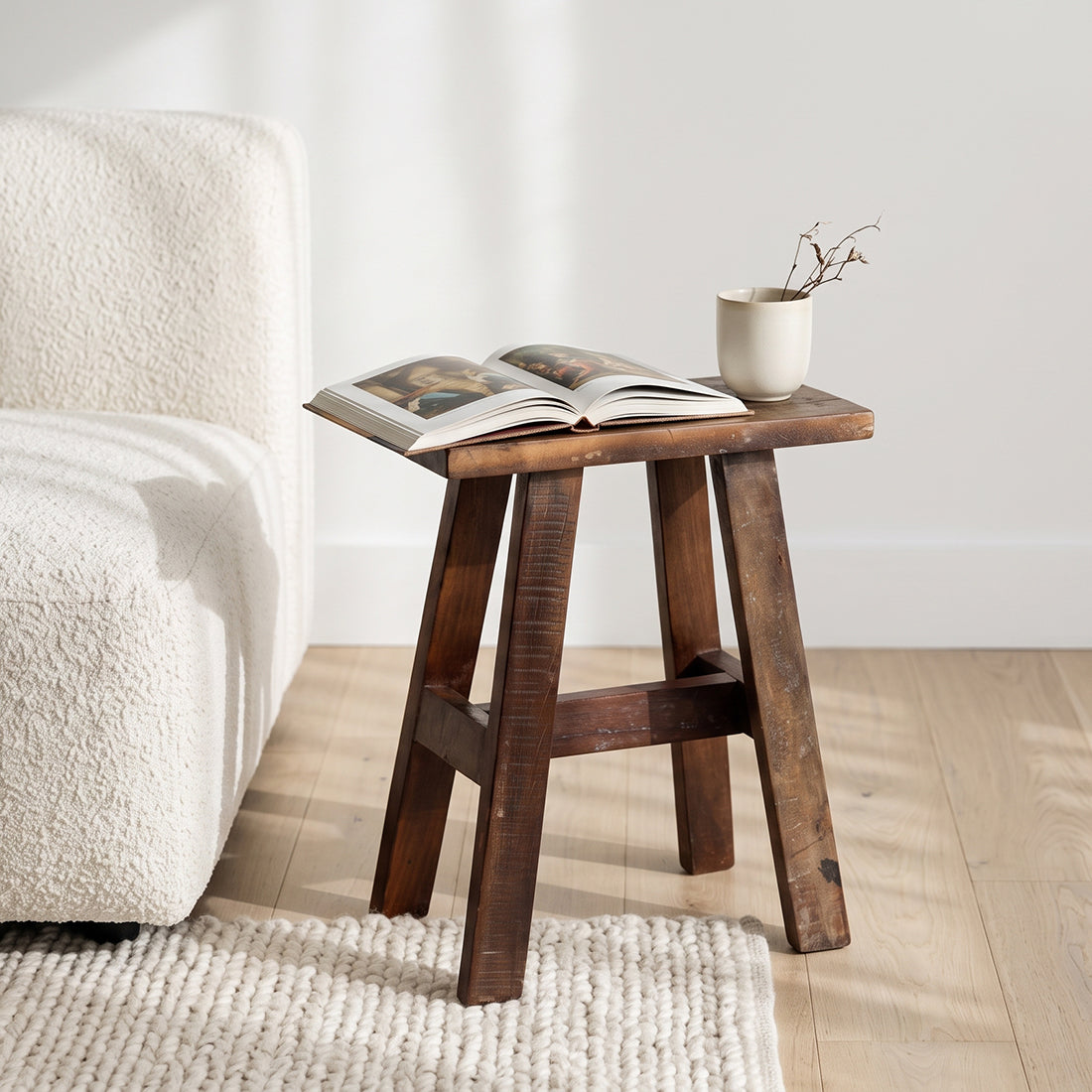 Houten Bankje Factory Bruin Gerecycled Hout Raw Material