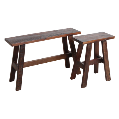 Houten Bankje Factory Bruin Gerecycled Hout Raw Material