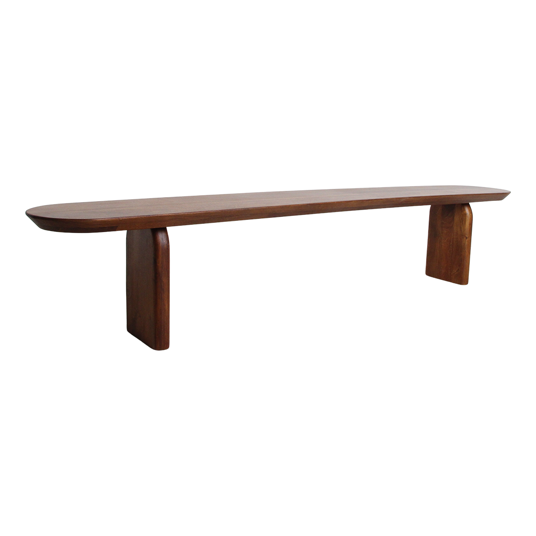 Esszimmerbank Bullnose Braunes Mangoholz 240cm Raw Materials