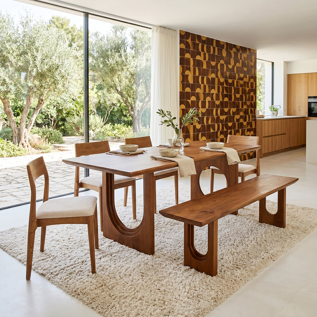 Bullnose Eetkamerbank Chamfered 180cm Raw Materials