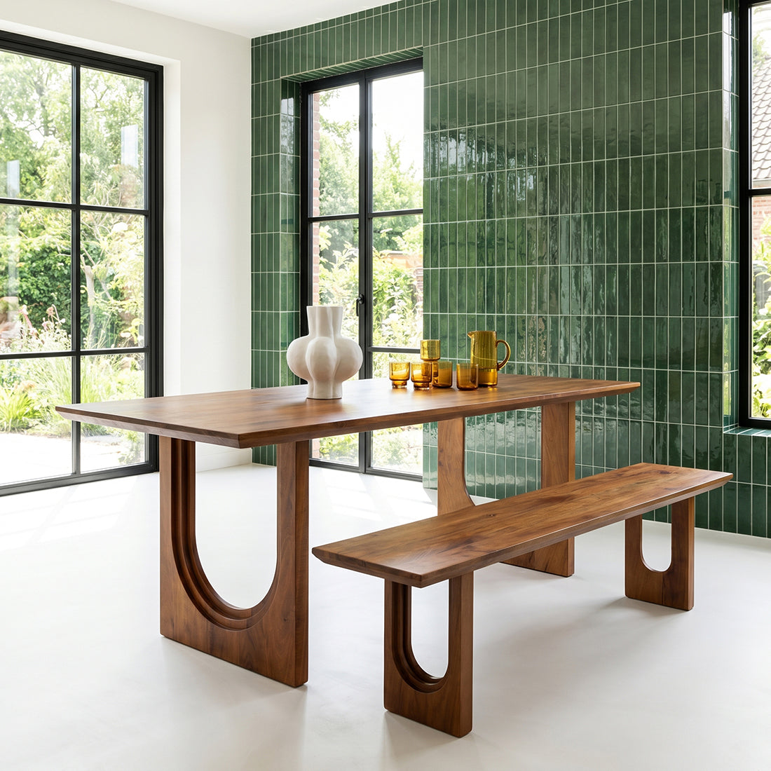 Eetkamerbank Bullnose Chamfered Mangohout 200cm Raw Materials