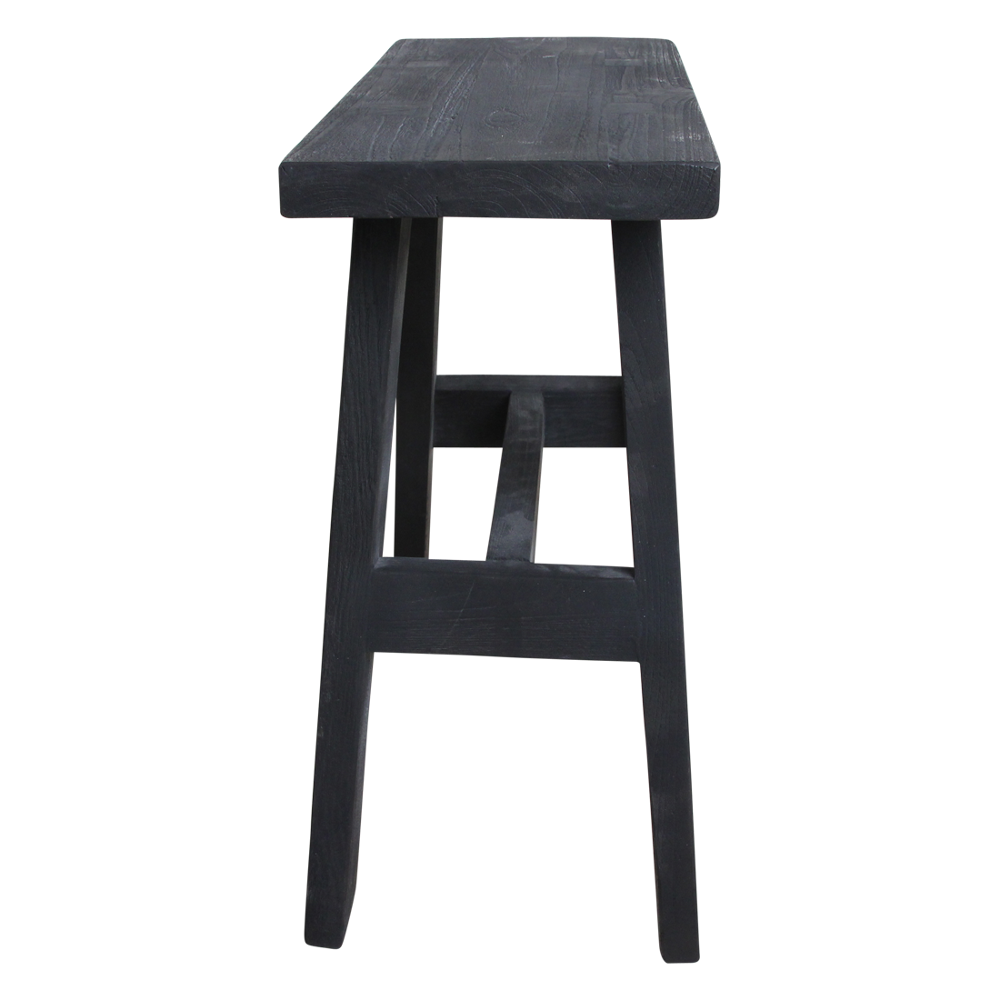 Houten Bankje Factory Zwart Gerecycled Hout Raw Material