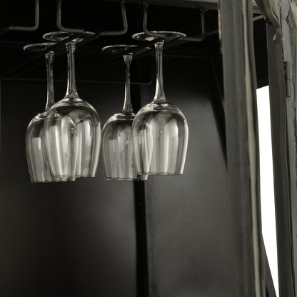 Barmeubel Kabelwagen Ijzer/Mangohout Zwart/Wit J-Line