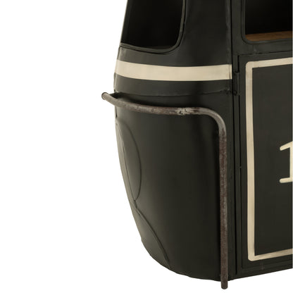 Barmeubel Kabelwagen Ijzer/Mangohout Zwart/Wit J-Line