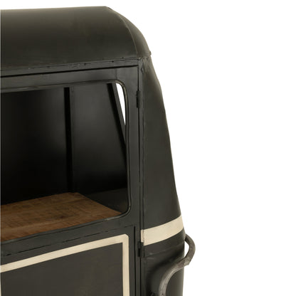 Barmeubel Kabelwagen Ijzer/Mangohout Zwart/Wit J-Line