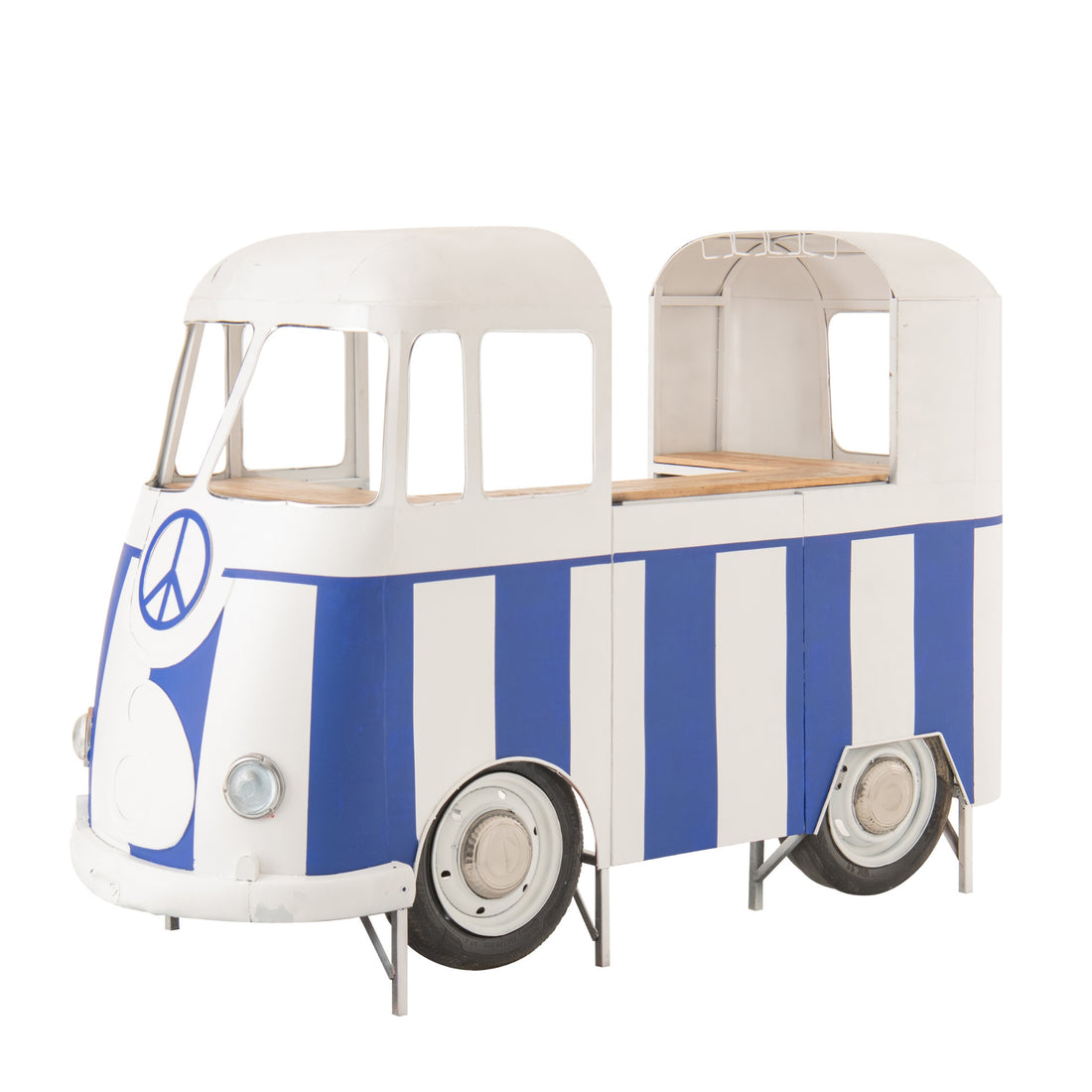 Bartisch Retro Camper Blau/Weiß J-Line