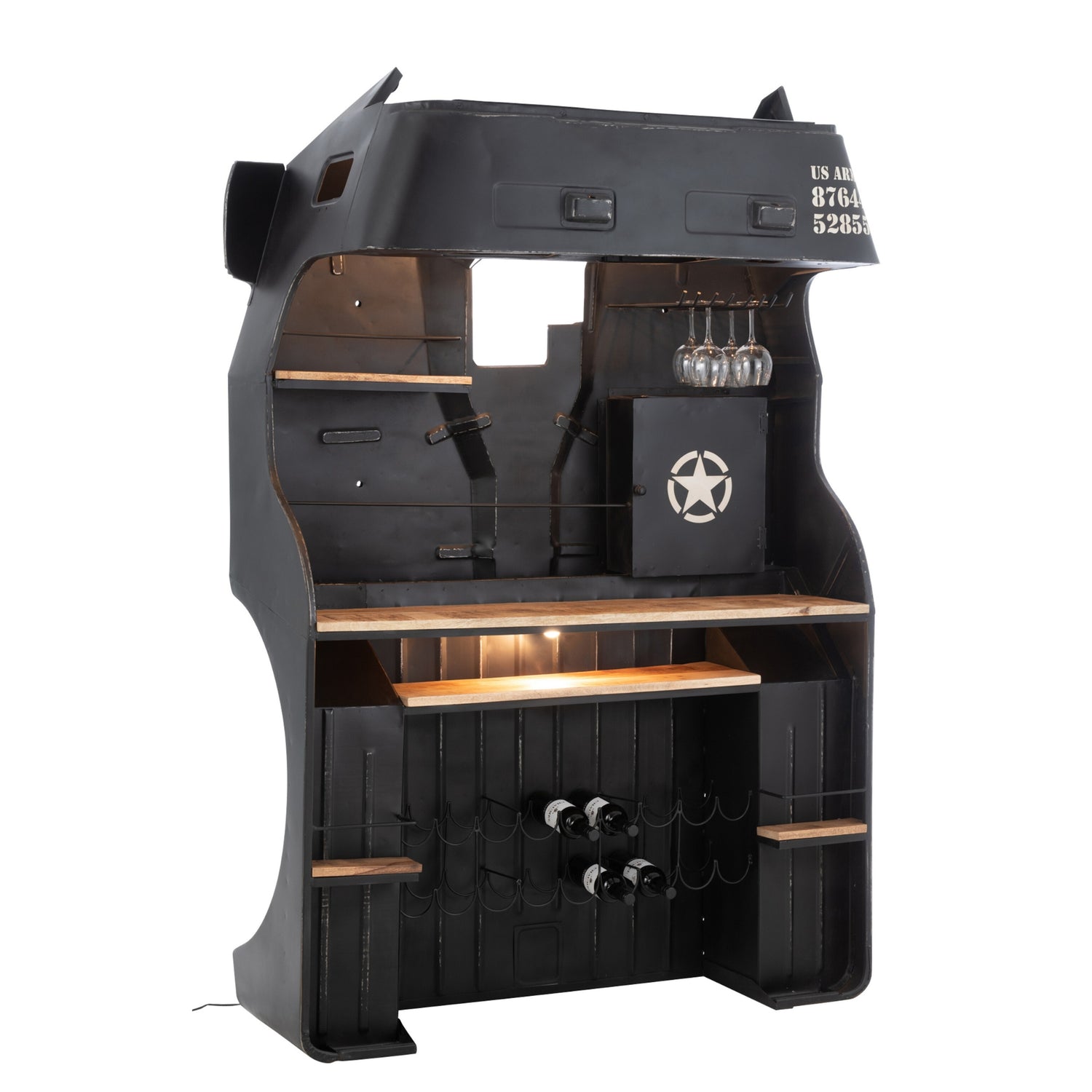 Barmeubel Vrachtwagen Ijzer/Mangohout ZwartJ-Line