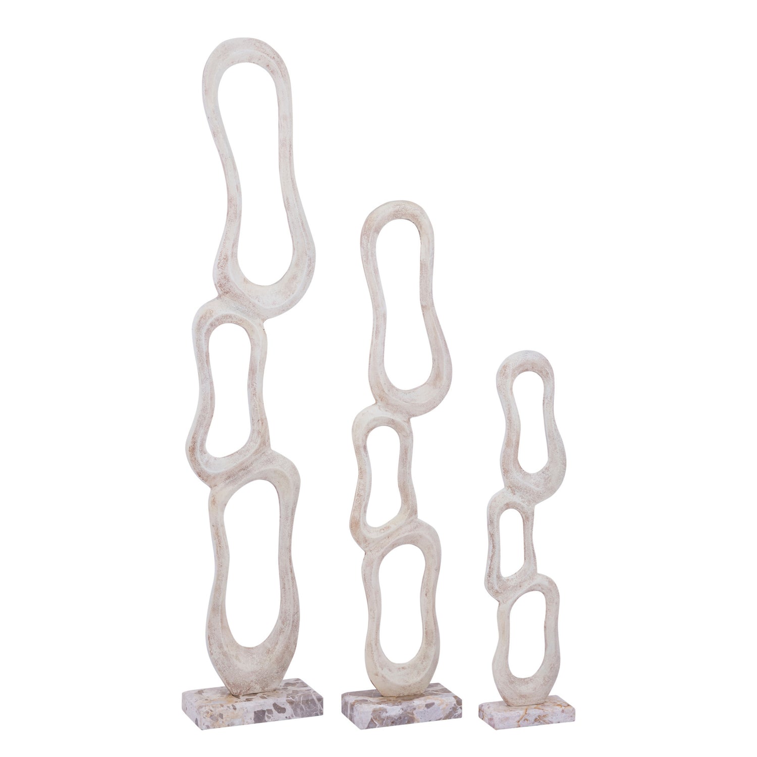 Beeld Camare Abstract Design Gegoten Aluminium Beige Medium PTMD