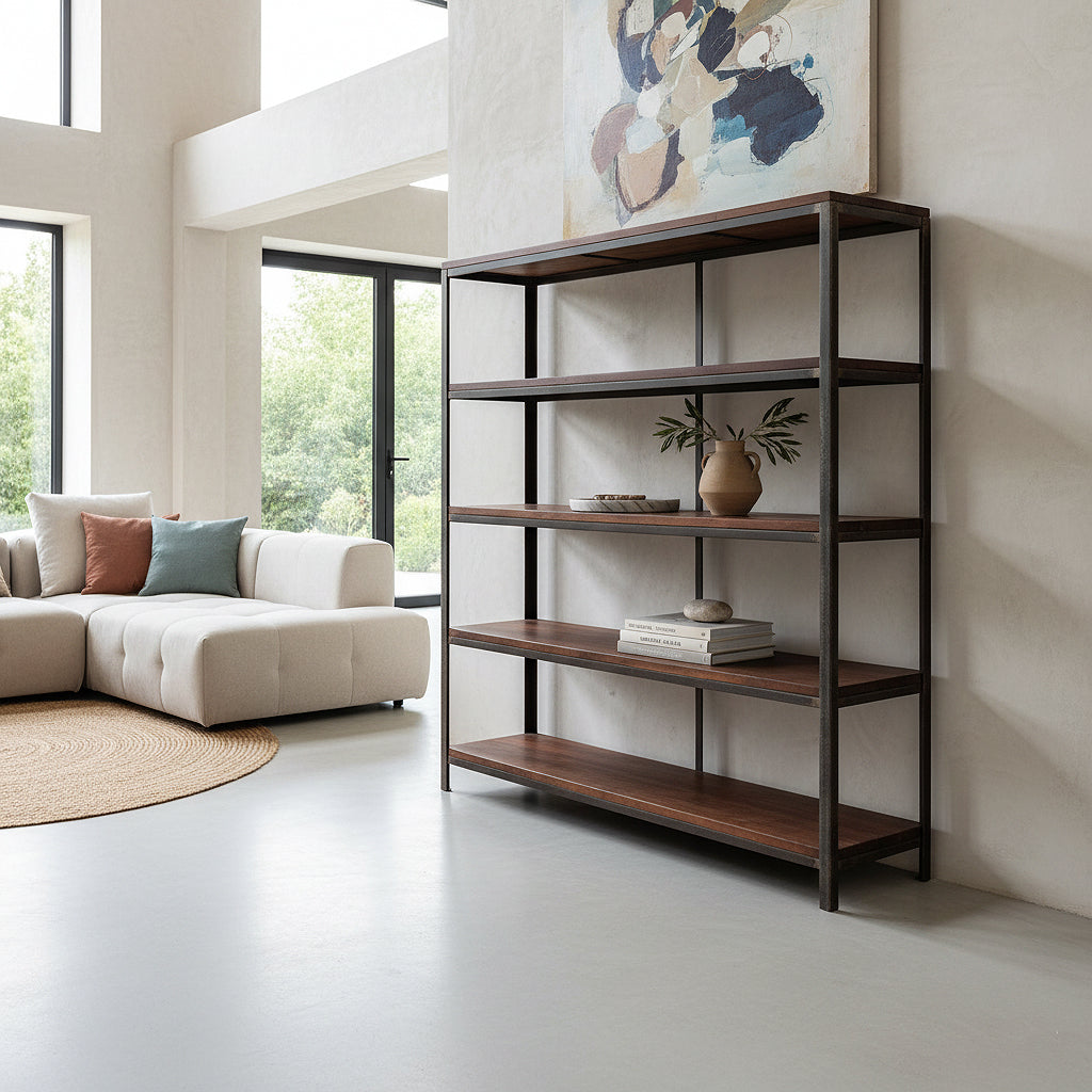Factory Ijzeren Rek Met Houten Planken Raw Materials