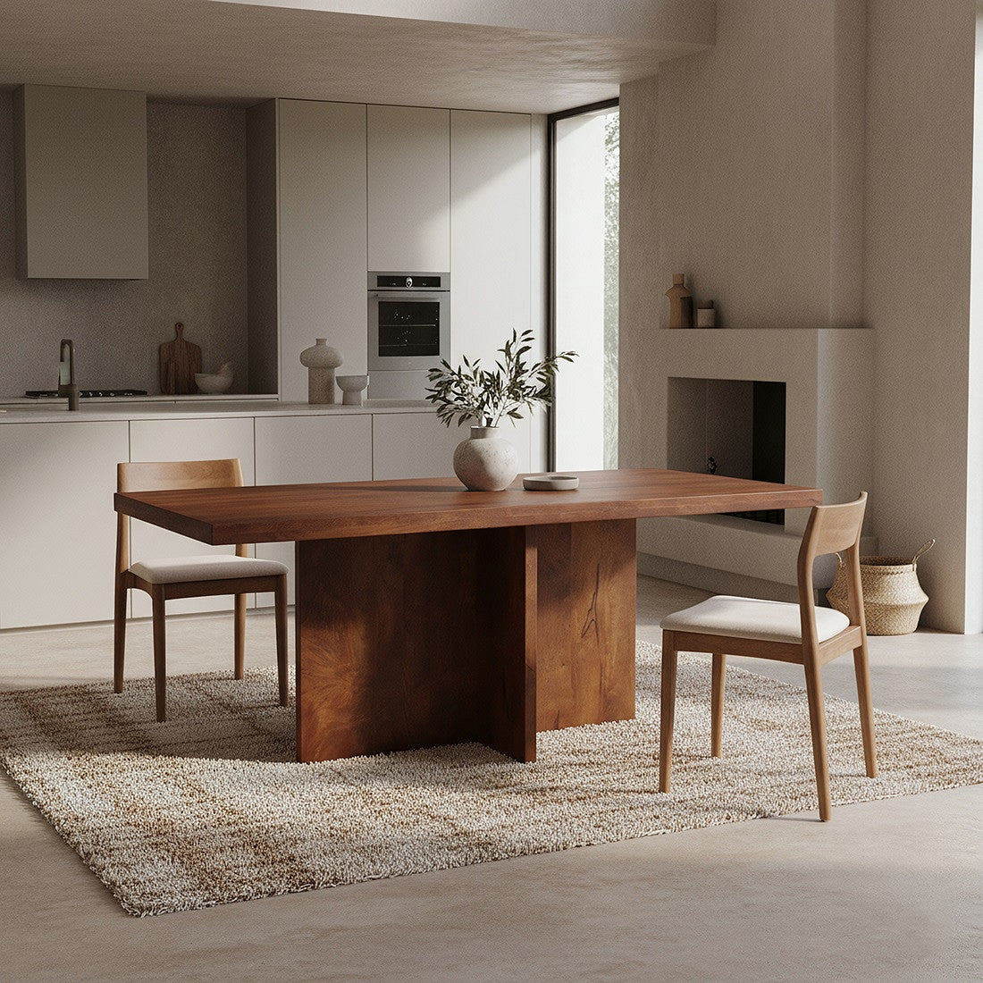 Bullnose Greek Cross Eettafel 180cm Raw Materials