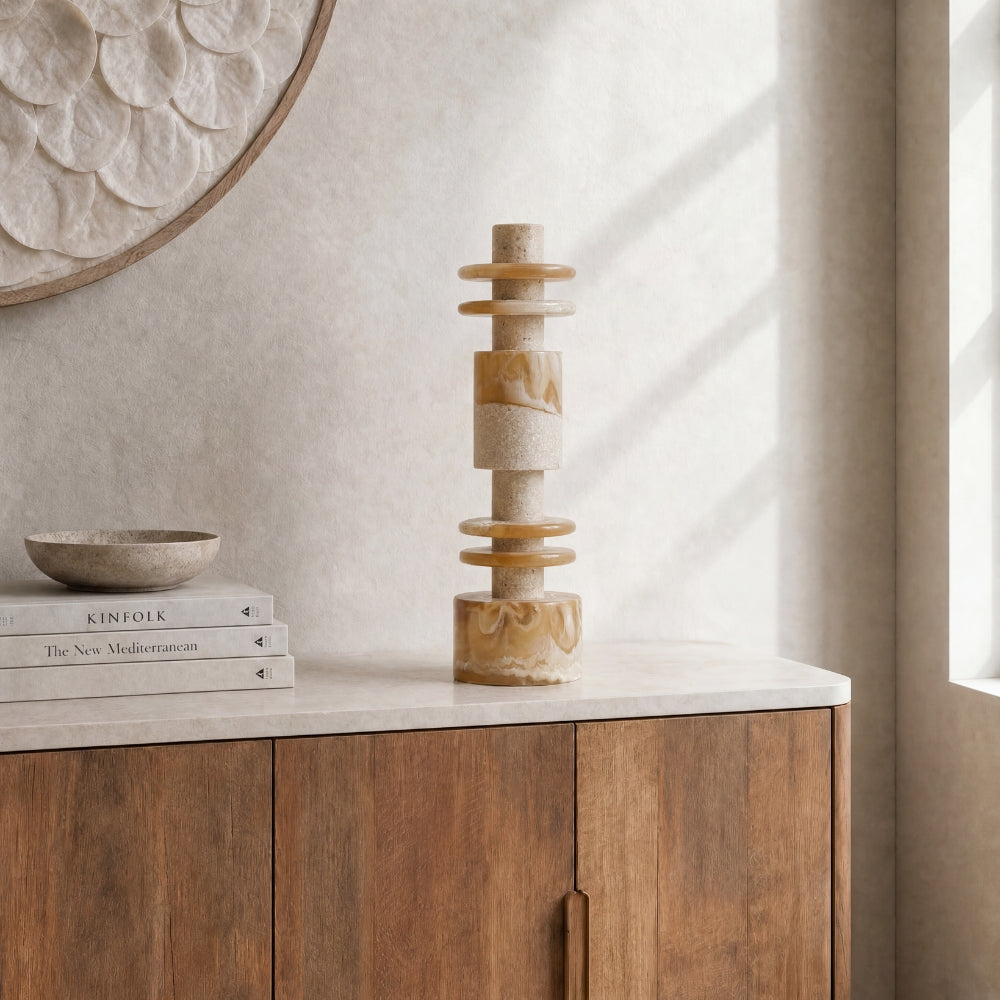 MUST Living Decoratief Beeld Alba Laag Crème Bruin