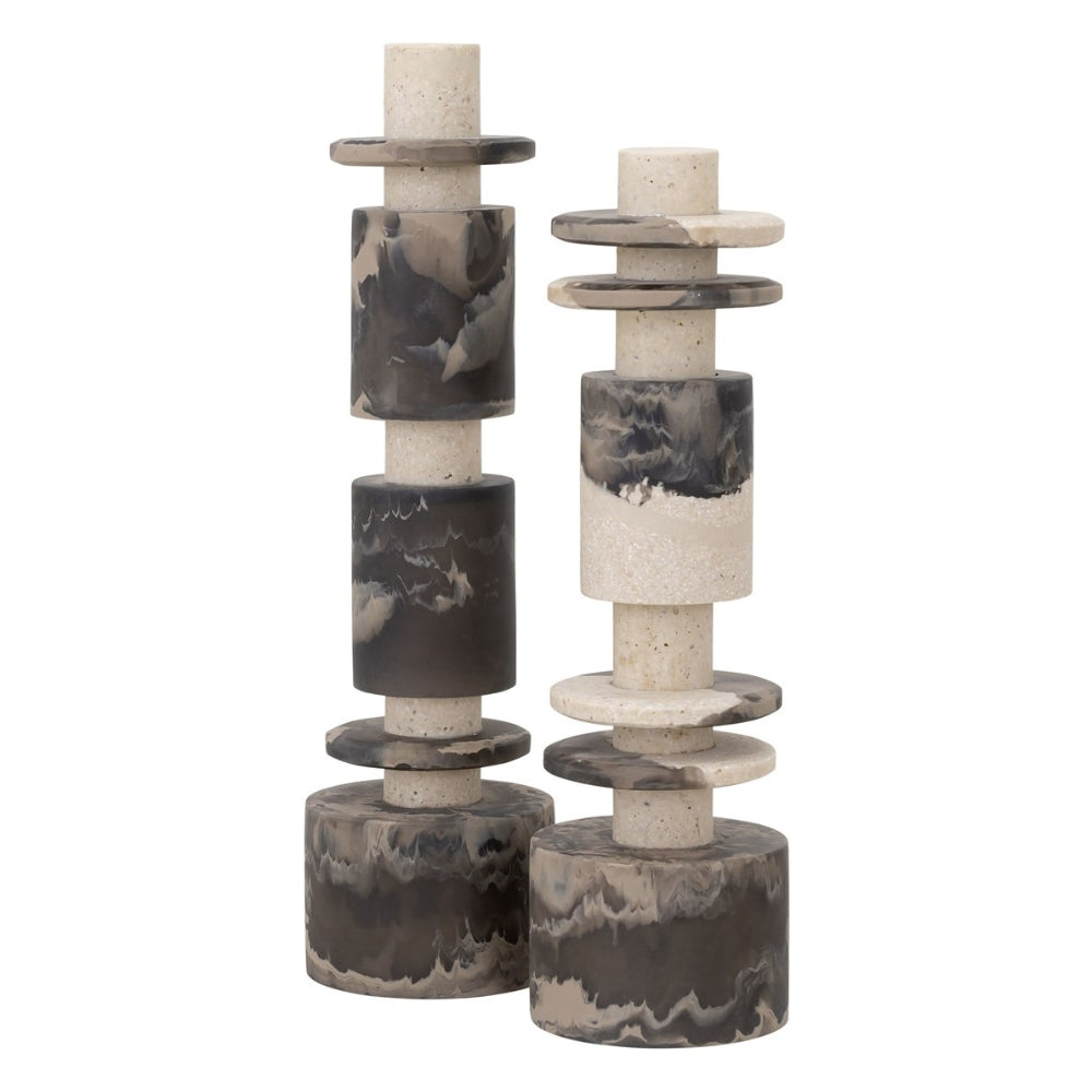 MUST Living Decoratief Beeld Alba Zwart Crème Set van 2