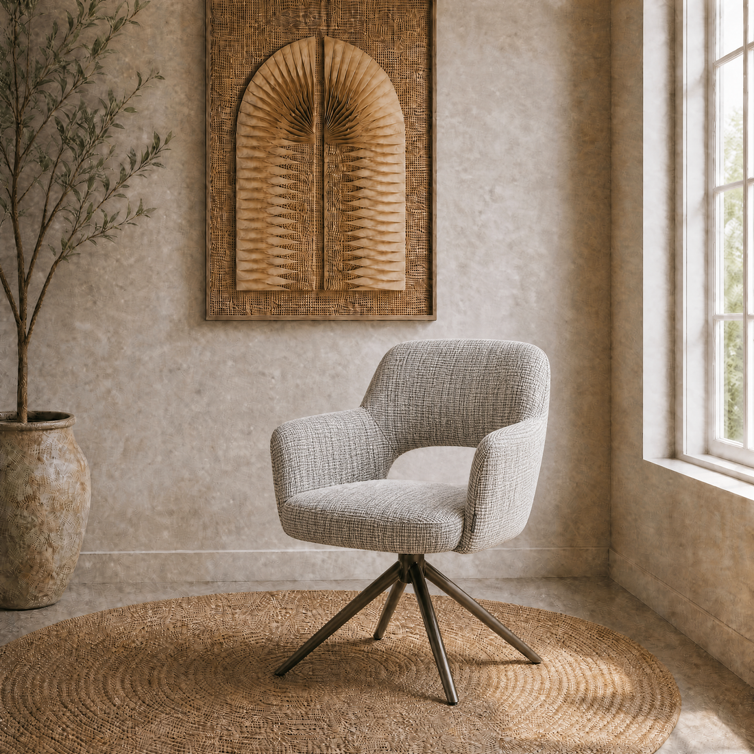 Draaibare Eetkamerstoel DiCaprio Beige MUST Living
