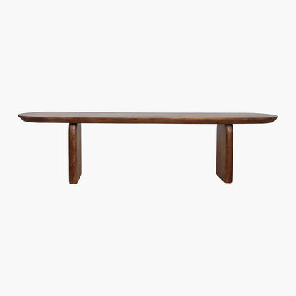 Eetkamerbank Bullnose Bruin Mangohout 240cm Raw Materials