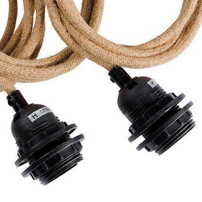 Plafondarmatuur met 3 fittings Naturel Zwart