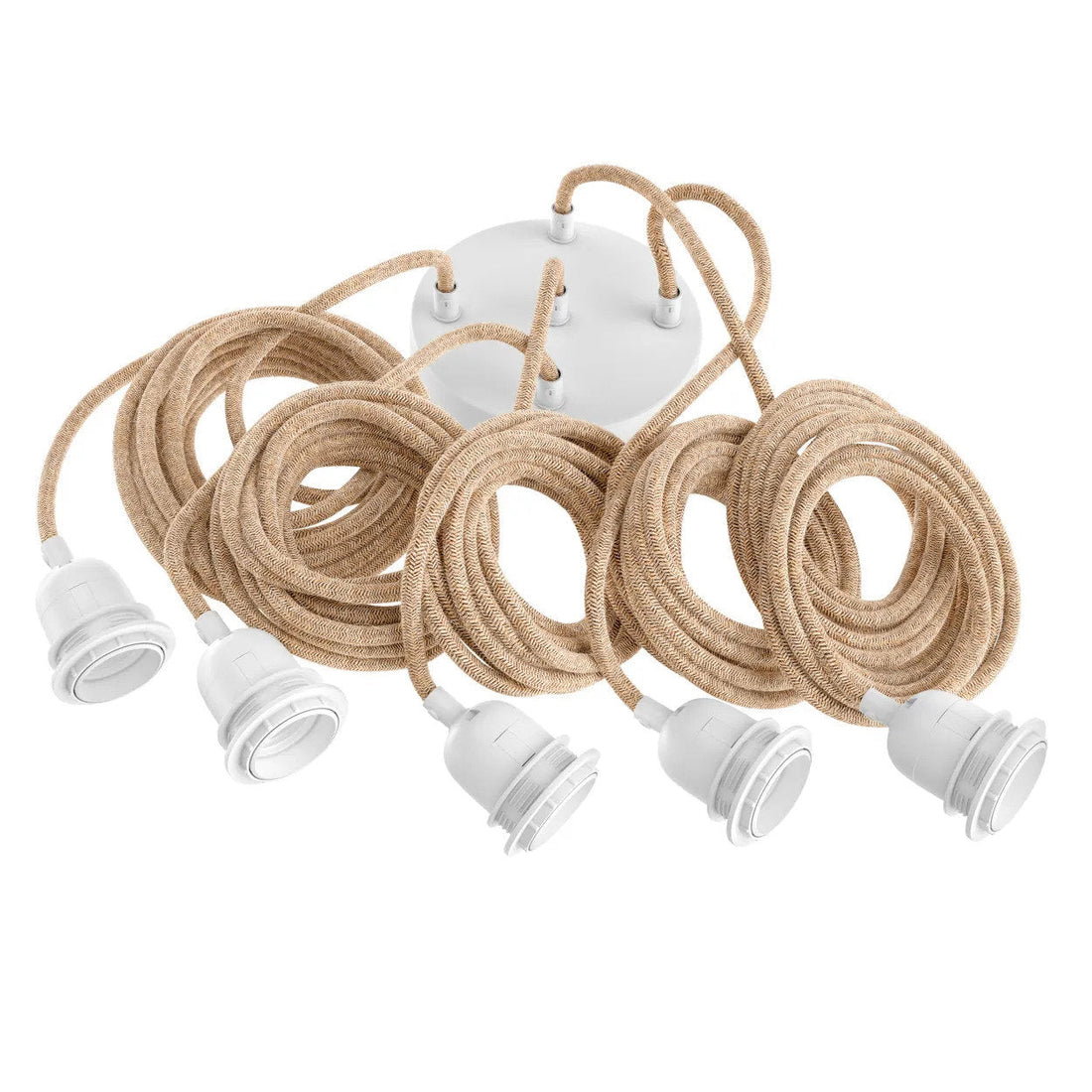 Plafondarmatuur met 5 fittings Naturel Wit