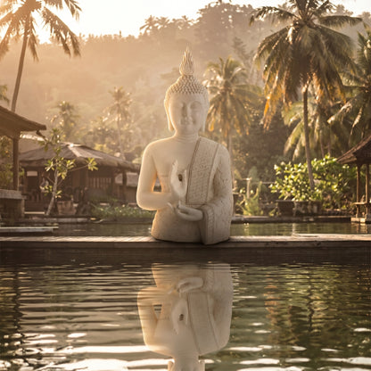 Groot Buddha Beeld Zen Wit 124cm J-Line