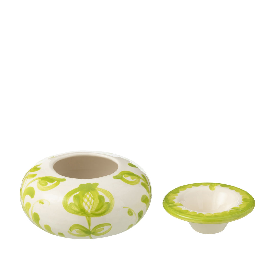 Grote Asbak Granada Motief Groen/Wit Keramiek J-Line