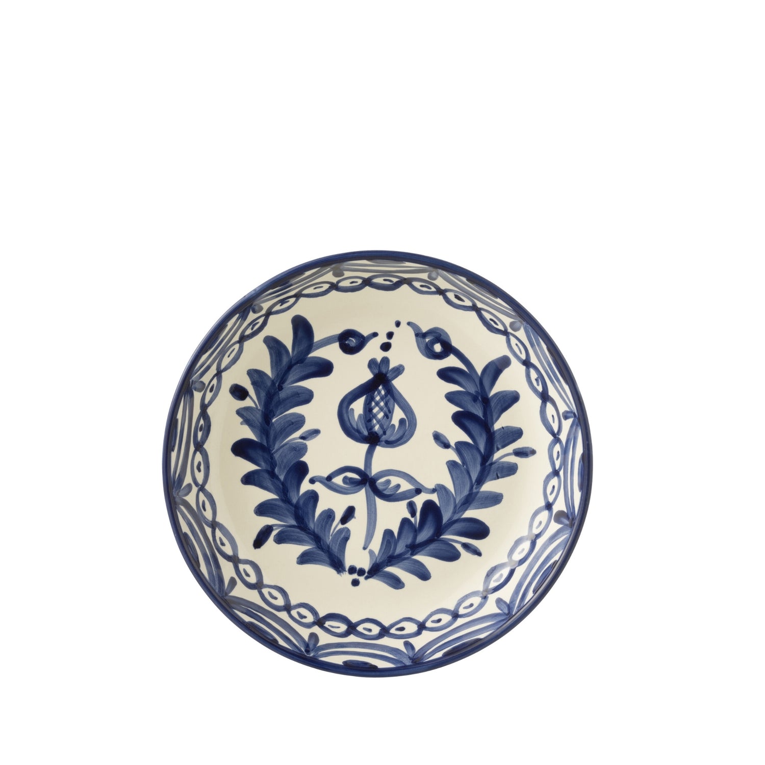 Grote Lage Kom Granada Motief Cobalt Blauw/Wit Keramiek J-Line