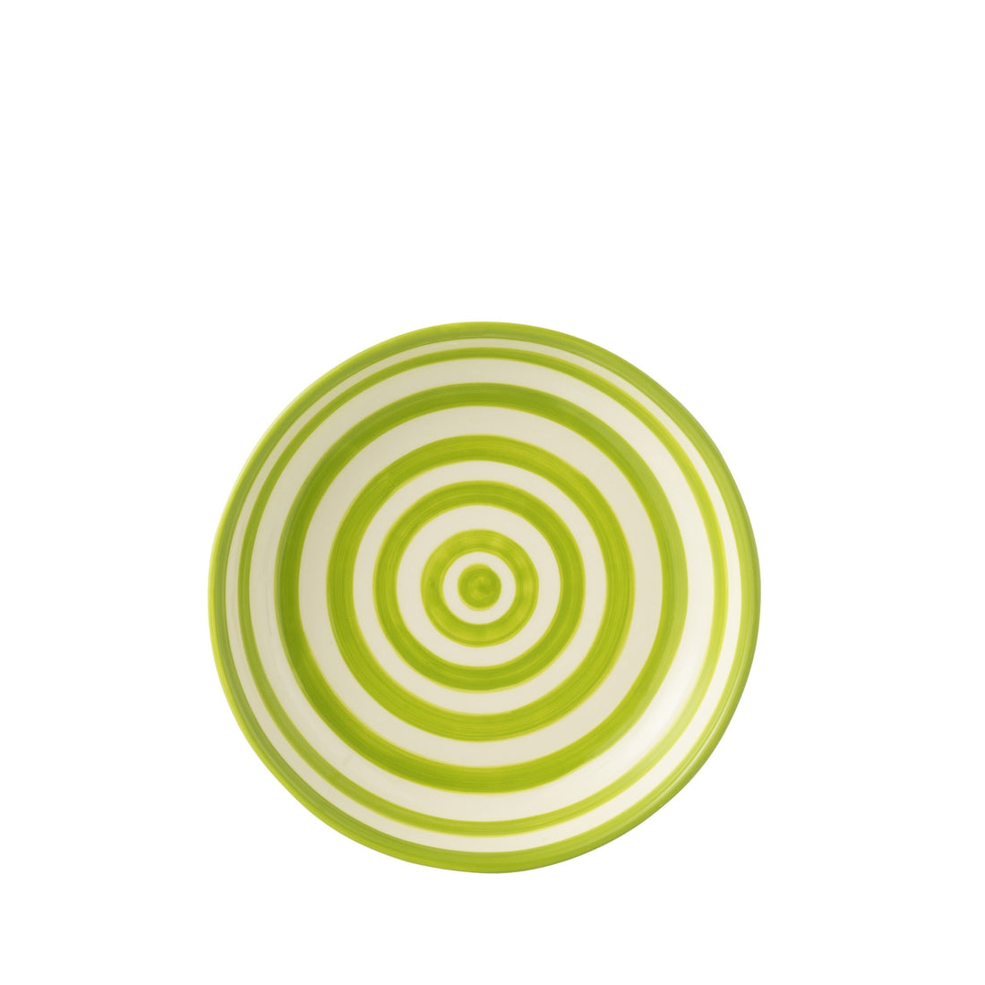 Grote Lage Kom Granada Strepen Groen/Wit Keramiek J-Line