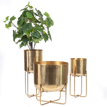 De Messing Plantenbak op Voet XL