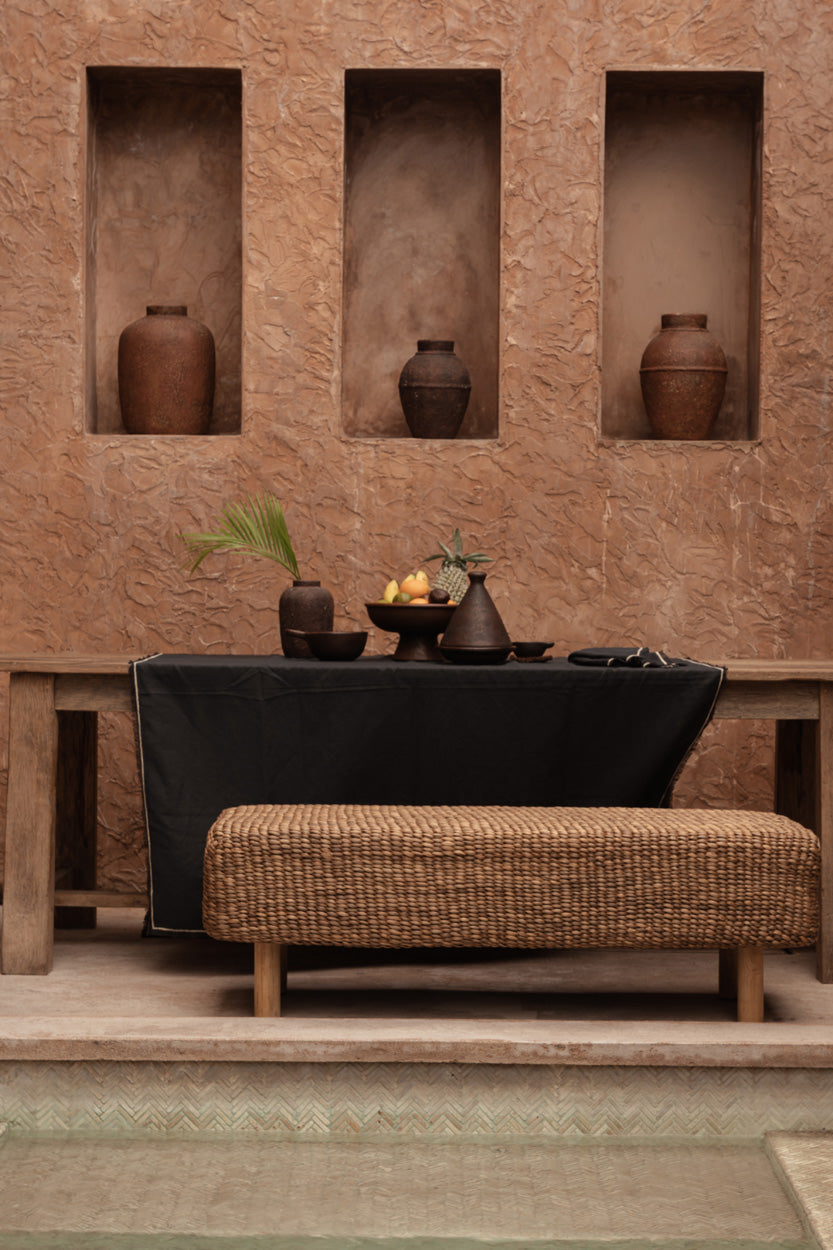 Het Tuscany Tafelkleed - Zwart Naturel - 150x250