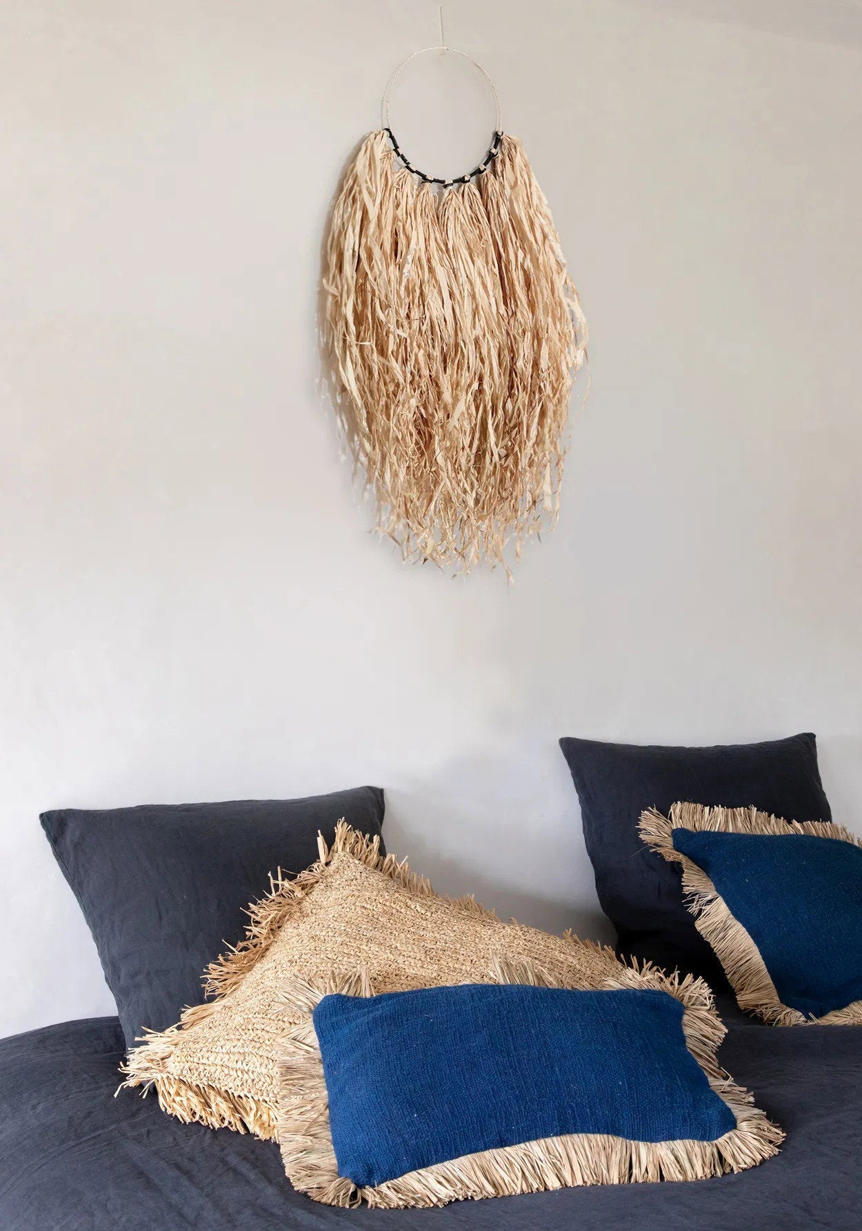 De Saint Tropez Kussenhoes - Blauw Naturel - 30x50