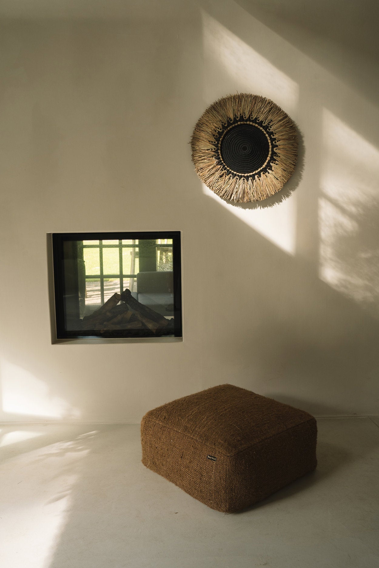 De Raffia Macrame Muurdecoratie - Naturel Zwart