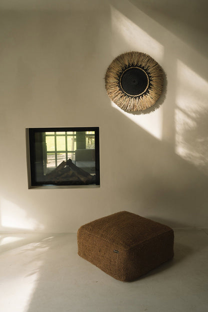 De Raffia Macrame Muurdecoratie - Naturel Zwart