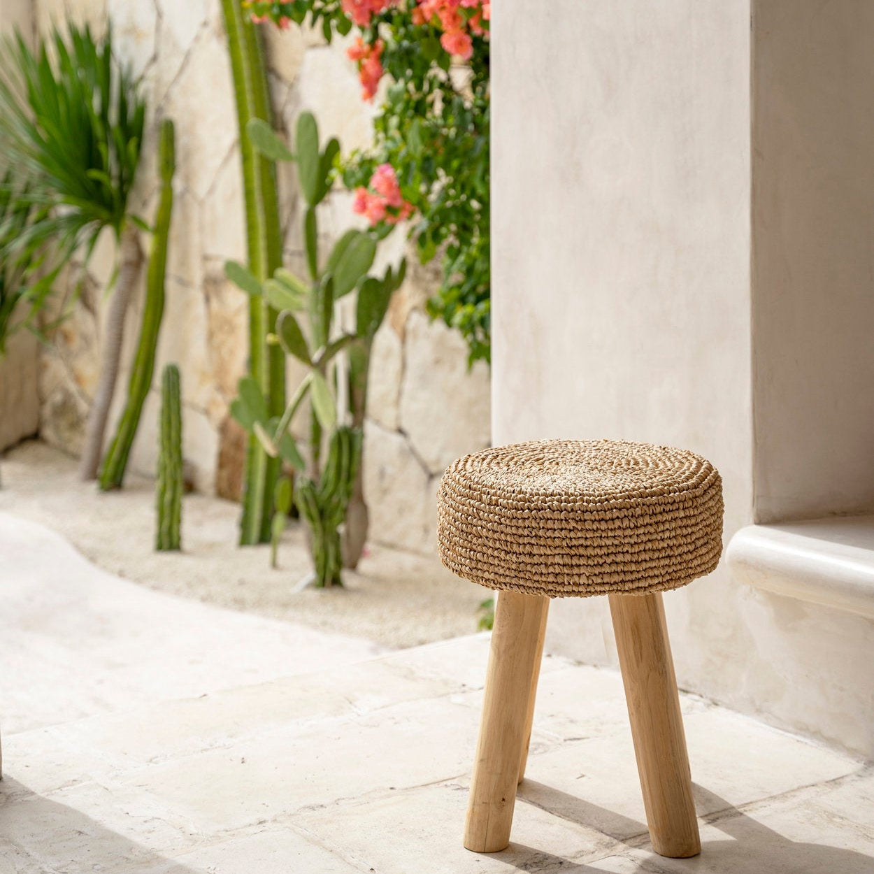 De Raffia Kruk - Naturel Bazar Bizar