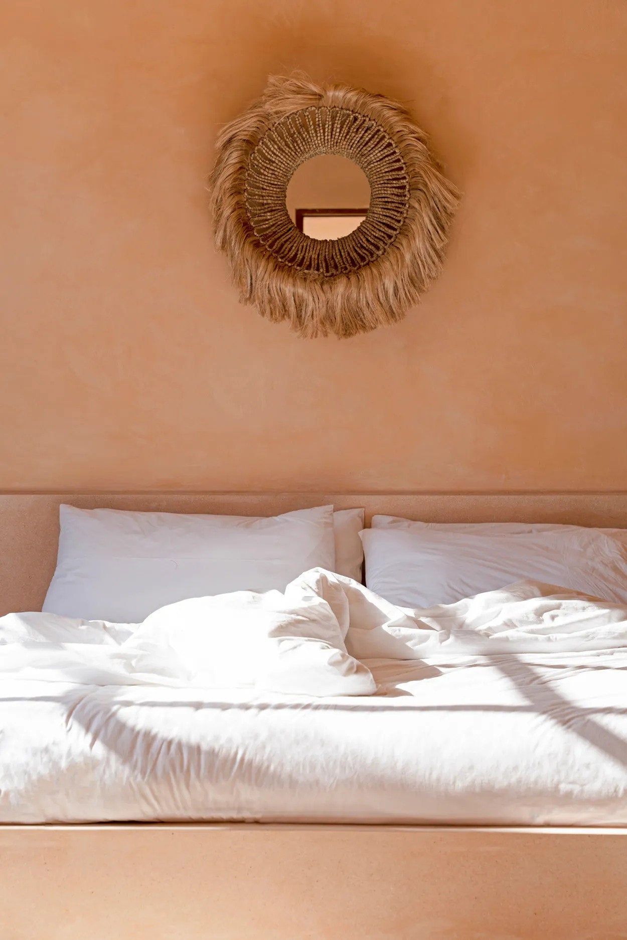 De Abaca Solomon Spiegel - Naturel 85x85cm