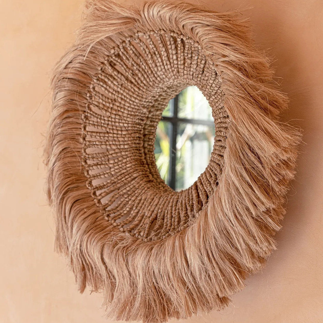 De Abaca Solomon Spiegel - Naturel 85x85cm Bazar Bizar