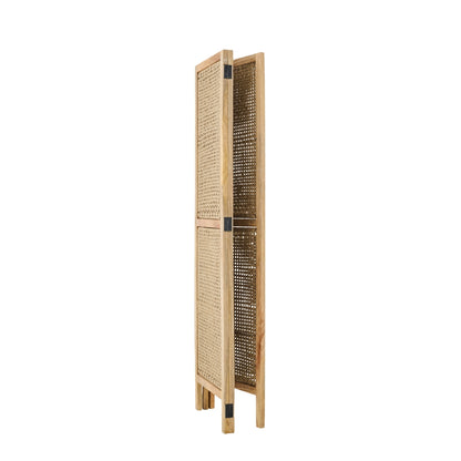 Kamerscherm Met Rieten Panelen Mangohout Naturel J-Line