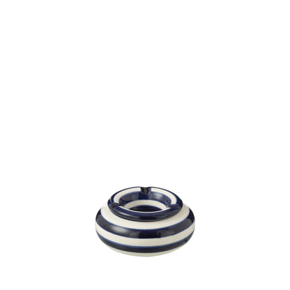 Kleine Asbak Granada Strepen Cobalt Blauw/Wit Keramiek J-Line