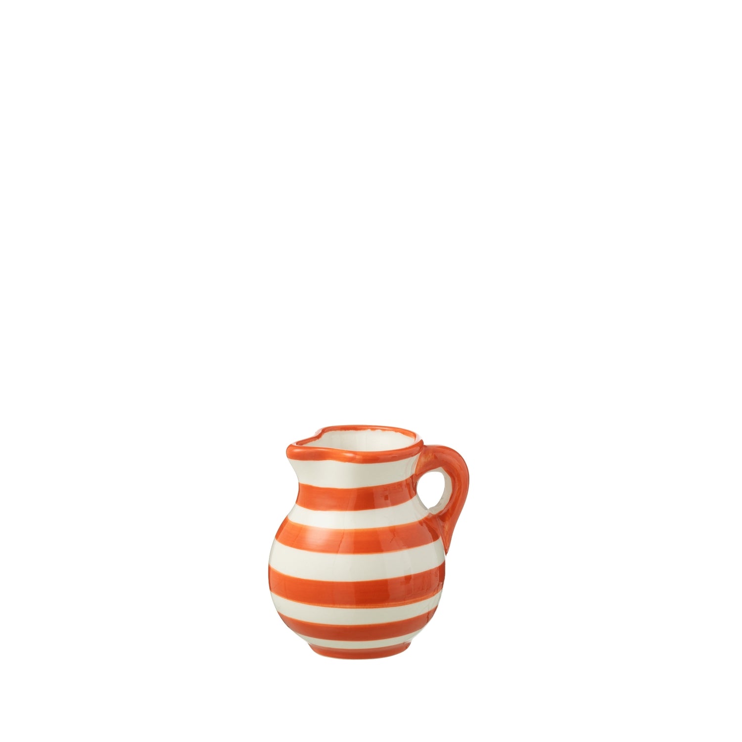 Kleine Kan Granada Strepen Oranje/Wit Keramiek J-Line